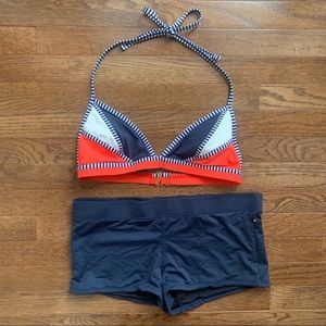 Triangle Bikini Top + Boyshort Swimsuit